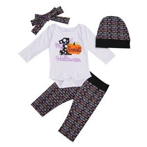Baby Girl My First Halloween Personalized Scarlett Name Outfit - Sz 9-12 mo